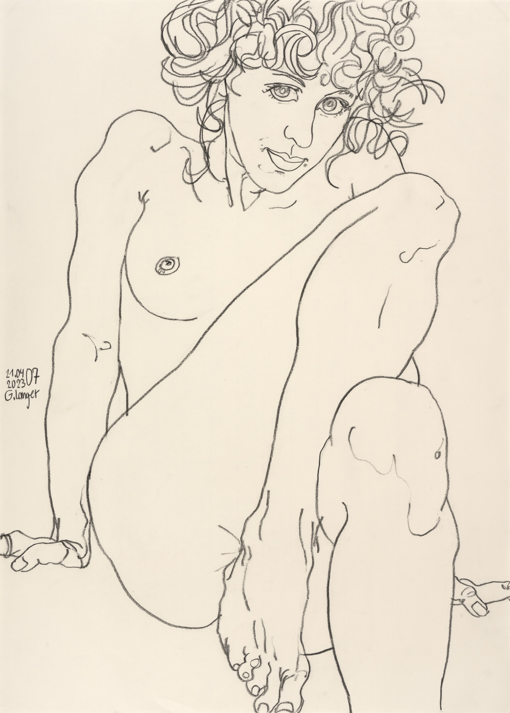 Gunter Langer, 2023, Bleistiftzeichnung, Zeichenpapier, 70 x 50 cm